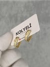Kolyeli new2 küpe (14 ayar altın rengi)