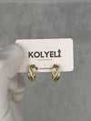 Kolyeli new23 küpe (14 ayar altın rengi)