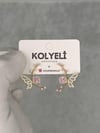 Kolyeli new25 küpe (14 ayar altın rengi)