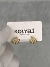 Kolyeli new28 küpe (14 ayar altın rengi)
