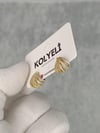 Kolyeli new28 küpe (14 ayar altın rengi)