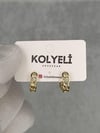 Kolyeli new6 küpe (14 ayar altın rengi)