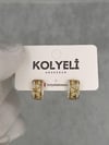 Kolyeli new7 küpe (14 ayar altın rengi)