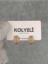 Kolyeli new8 küpe (14 ayar altın rengi)