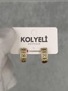 Kolyeli new9 küpe (14 ayar altın rengi)