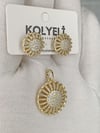 Kolyeli opal kolye ucu küpe set