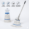 Ekstra Islak Mop Dar 350 gr Temizlik Seti (Dar Metal Yaylı Sap 130 Cm - Ekstra Islak Mop Dar 350 gr +1 Yedek Mop ile) 