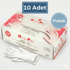 Haspet Pudralı Lateks Muayene Eldiveni (M) Beden 100'lü 10 paket