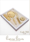 Pierre Paris Gold Lux Ayna Çeyiz Seti | Çiçek Motifli 5'li Set