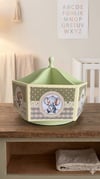 ElBoyaması Dönen Ahşap Bebek Odası Bakım Organizeri - Soft Yeşil & Krem