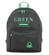 UNİTED COLORS OF BENETTON OKUL ÇANTASI 03805 SİYAH YEŞİL ÇİFT BÖLMELİ