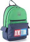 UNİTED COLORS OF BENETTON OKUL ÇANTASI 03785 YEŞİL LACİVERT ÜÇ BÖLMELİ