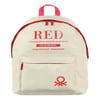 UNİTED COLORS OF BENETTON OKUL ÇANTASI 03821 BEJ KIRMIZI ÇİFT BÖLMELİ