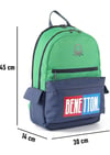 UNİTED COLORS OF BENETTON OKUL ÇANTASI 03785 YEŞİL LACİVERT ÜÇ BÖLMELİ