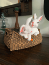Zera by Sinem El Boyaması Polyester Tavşanlı Dekoratif Organizer Kutu 24x18x12 cm