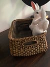 Zera by Sinem El Boyaması Polyester Tavşanlı Dekoratif Organizer Kutu 24x18x12 cm