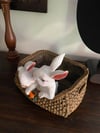 Zera by Sinem El Boyaması Polyester Tavşanlı Dekoratif Organizer Kutu 24x18x12 cm