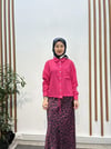 Pembe Desenli Saten Etek