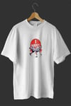 1 Mayıs Emek Ve Dayanışma Günü Baskılı Oversize Bisiklet Yaka T-shirt - Beyaz