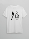 10 Kasım Atatürk Anma Günü Silüet Baskılı Oversize Bisiklet Yaka T-shirt - Beyaz