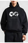 10 Kasıma Özel Üç İplik Kapşonlu Baskılı Sweatshirt - Siyah