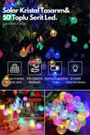 10 Metre 50 Top Güneş Enerjili Solar Led Işık Dekoratif Rgb Yılbaşı Bahçe Balkon Ve Teras