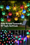 10 Metre 50 Top Güneş Enerjili Solar Led Işık Dekoratif Rgb Yılbaşı Bahçe Balkon Ve Teras