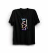 14 Şubat Sevgililer Günü Love Baskılı Oversize Bisiklet Yaka T-shirt - Siyah