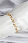 14k Gold Renk Kaplama Lazerli Zincir Model Cm Kadın Bileklik