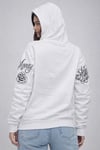 3 İplik Pamuklu Kapüşonlu Baskılı Sweatshirt Hoodie - Beyaz