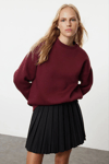 3 İplik Şardonlu Bisiklet Yaka Sweatshirt Bordo