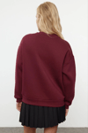 3 İplik Şardonlu Bisiklet Yaka Sweatshirt Bordo