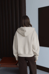 3 İplik Şardonlu Kapşonlu Hoodie Frm Bej P510437