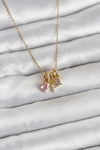 316l Çelik Gold Pembe Zirkon Taşlı Charmlı Kadın Kolye
