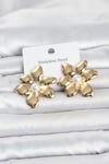 316l Çelik Gold Renk İncili Lotus Model Kadın Küpe