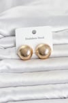 316l Çelik Gold Renk Top Model Kadın Küpe