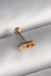316l Çelik Gold Renk Turuncu Zirkon Taşlı Tragus Piercing
