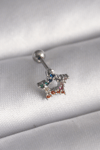 316l Çelik Gümüş Renk Renkli Zirkon Taşlı Yıldız Model Tragus Piercing