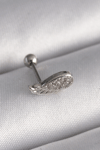316l Çelik Gümüş Renk Zirkon Taşlı Kanat Tragus Piercing