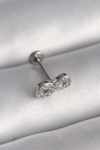 316l Çelik Gümüş Renk Zirkon Taşlı Sonsuzluk Model Tragus Piercing