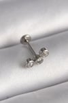 316l Çelik Gümüş Renk Zirkon Taşlı Tragus Piercing
