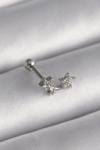 316l Çelik Gümüş Renk Zirkon Taşlı Yıldız Tragus Piercing