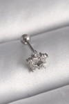 316l Çelik Gümüş Renk Zirkon Taşlı Yıldız Model Tragus Piercing