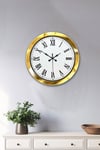 36 cm Gold Metal Roma Rakamlı Duvar Saati