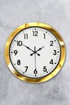 36 cm Gold Metal Standart Duvar Saati