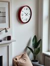 36 Cm Kırmızı Modern Dekoratif Duvar Saati