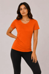 3’lü Kısa Kollu Bisiklet Yaka Basic Slim Fit T-shirt - Kırmızı - Mavi - Turuncu