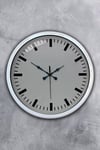 40 cm Beyaz Metal Sade Duvar Saati