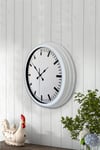 40 cm Beyaz Metal Sade Duvar Saati