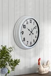 40 cm Beyaz Metal Standart Duvar Saati
